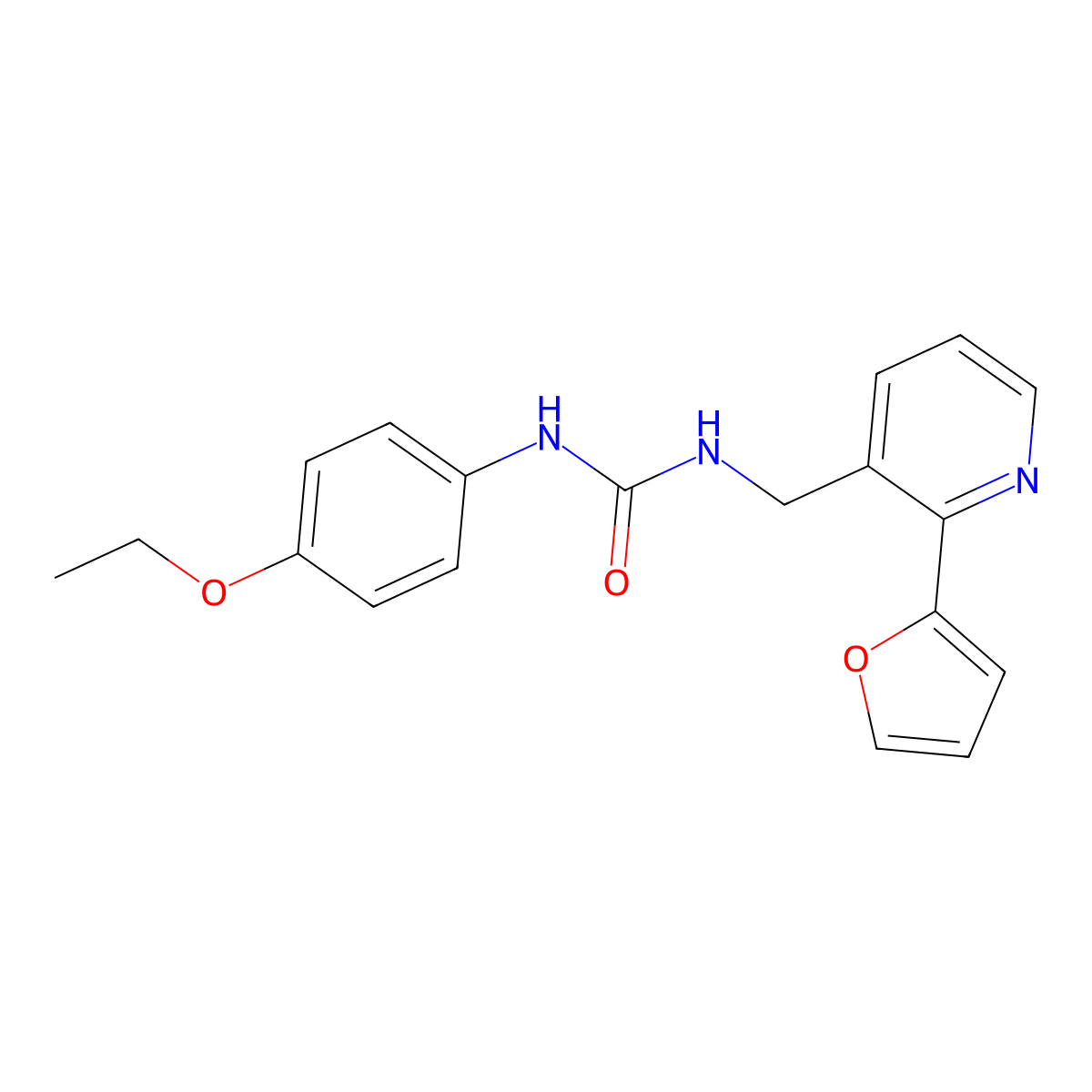 1-(4-Ethoxyphenyl)-3-((2-(furan-2-yl)pyridin-3-yl)methyl)urea molecular structure, CAS 2034268-93-2