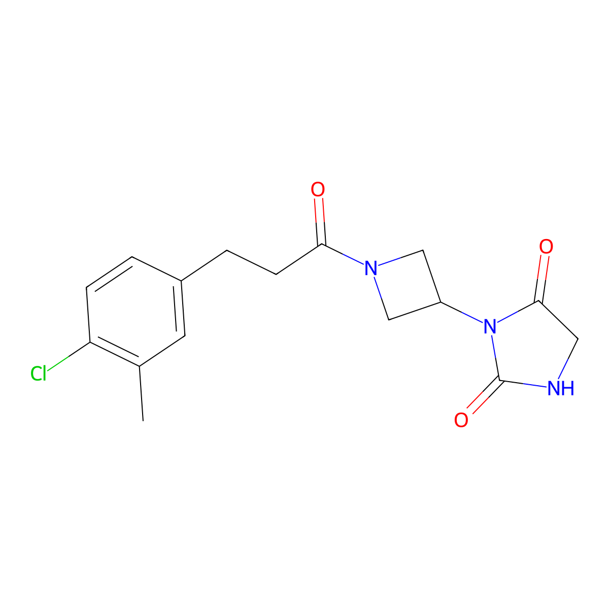 3-{1-[3-(4-Chloro-3-methylphenyl)propanoyl]azetidin-3-yl}imidazolidine-2,4-dione molecular structure, CAS 2034268-97-6