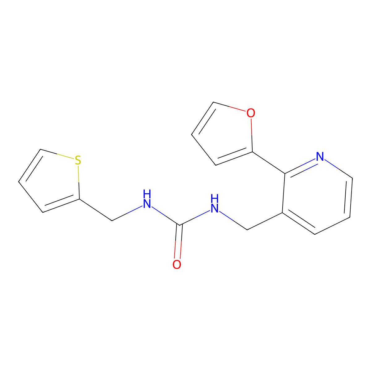 1-((2-(Furan-2-yl)pyridin-3-yl)methyl)-3-(thiophen-2-ylmethyl)urea molecular structure, CAS 2034268-99-8