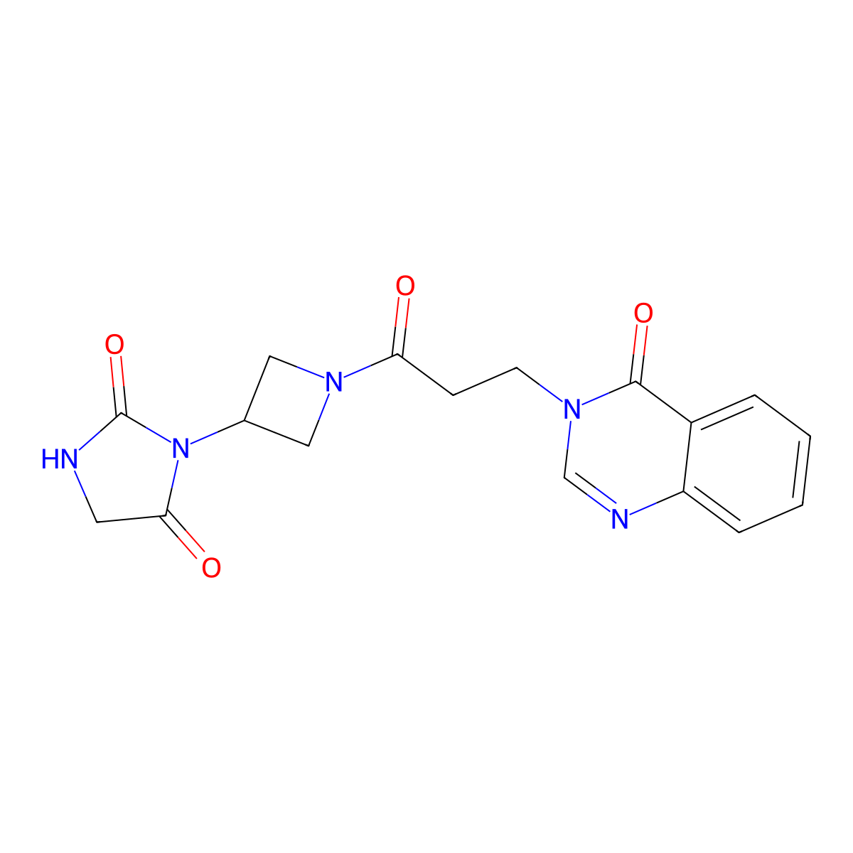 3-(1-(3-(4-oxoquinazolin-3(4H)-yl)propanoyl)azetidin-3-yl)imidazolidine-2,4-dione molecular structure, CAS 2034269-03-7