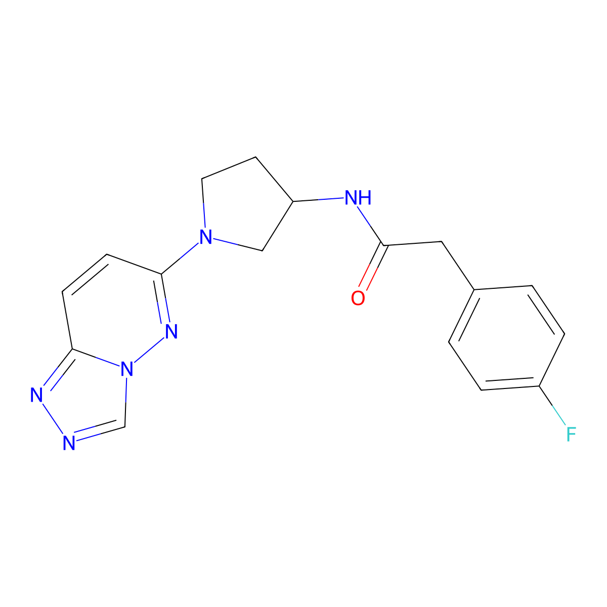 N-(1-([1,2,4]triazolo[4,3-b]pyridazin-6-yl)pyrrolidin-3-yl)-2-(4-fluorophenyl)acetamide molecular structure, CAS 2034269-06-0