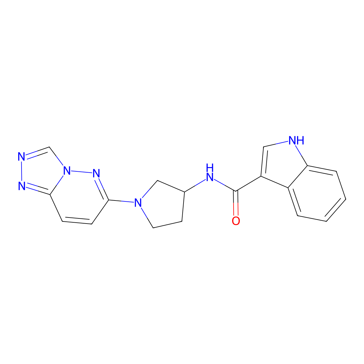 N-(1-([1,2,4]triazolo[4,3-b]pyridazin-6-yl)pyrrolidin-3-yl)-1H-indole-3-carboxamide molecular structure, CAS 2034269-15-1