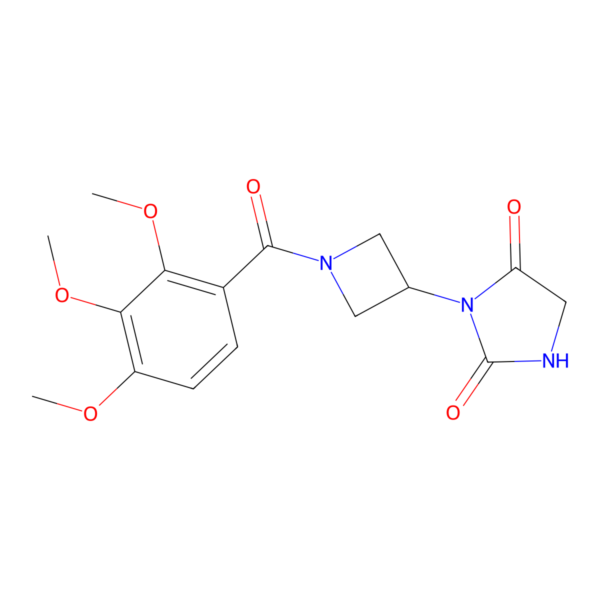 3-[1-(2,3,4-Trimethoxybenzoyl)azetidin-3-yl]imidazolidine-2,4-dione molecular structure, CAS 2034269-17-3
