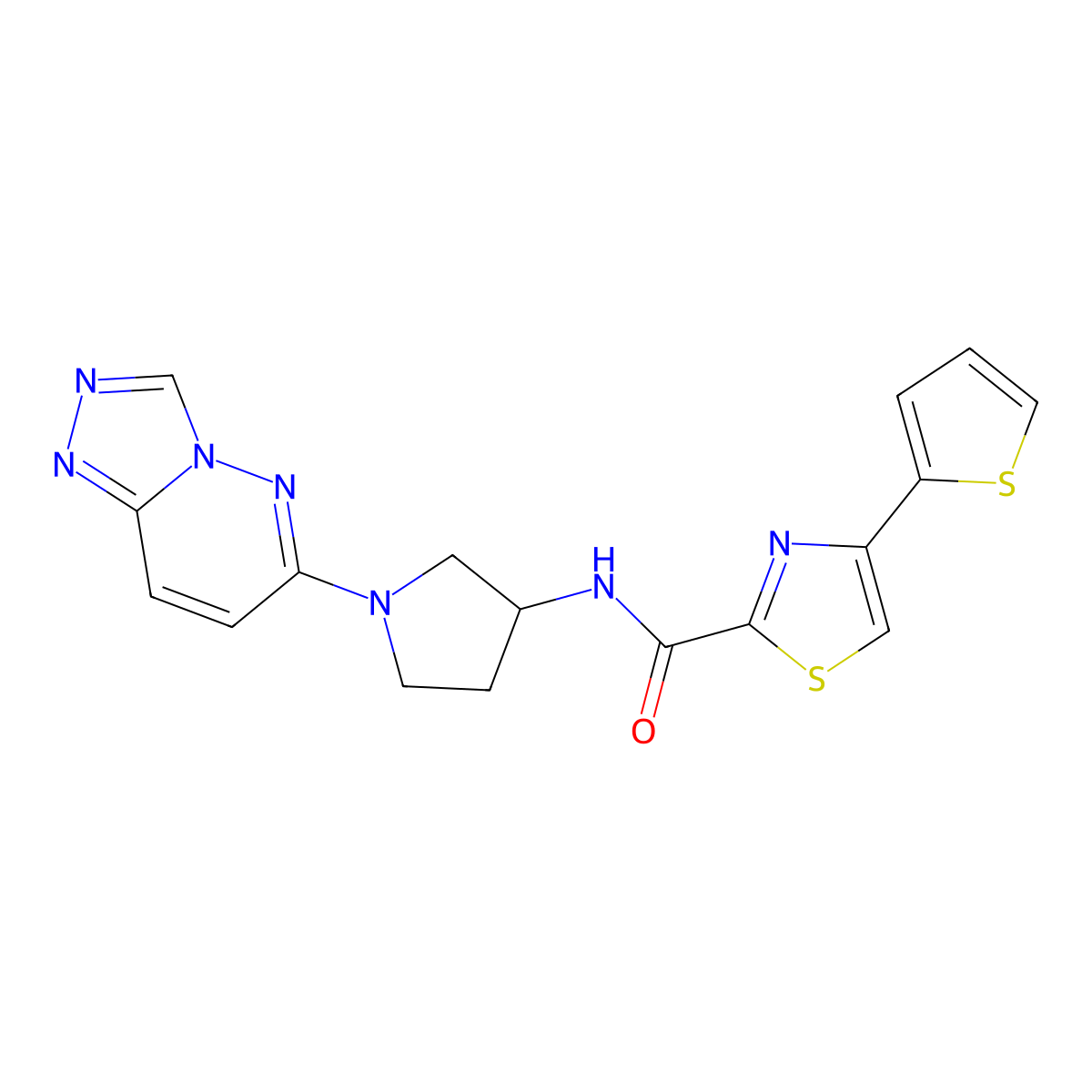4-(thiophen-2-yl)-N-(1-{[1,2,4]triazolo[4,3-b]pyridazin-6-yl}pyrrolidin-3-yl)-1,3-thiazole-2-carboxamide molecular structure, CAS 2034269-34-4