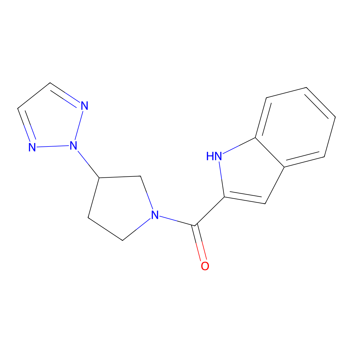 (3-(2H-1,2,3-triazol-2-yl)pyrrolidin-1-yl)(1H-indol-2-yl)methanone molecular structure, CAS 2034269-37-7