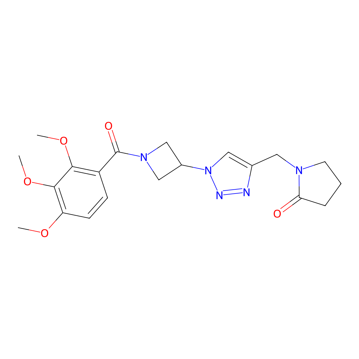 1-((1-(1-(2,3,4-trimethoxybenzoyl)azetidin-3-yl)-1H-1,2,3-triazol-4-yl)methyl)pyrrolidin-2-one molecular structure, CAS 2034269-41-3