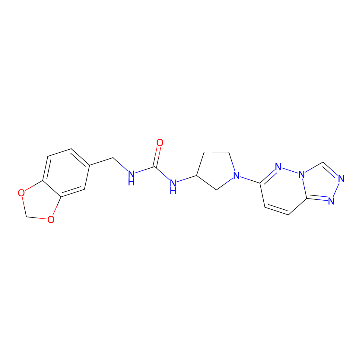 1-(1-([1,2,4]Triazolo[4,3-b]pyridazin-6-yl)pyrrolidin-3-yl)-3-(benzo[d][1,3]dioxol-5-ylmethyl)urea molecular structure, CAS 2034269-47-9