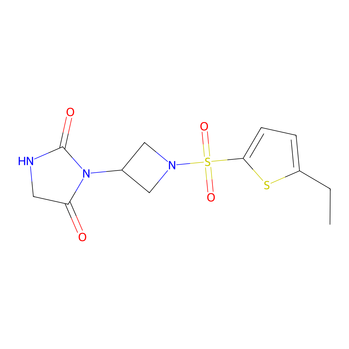 3-{1-[(5-Ethylthiophen-2-yl)sulfonyl]azetidin-3-yl}imidazolidine-2,4-dione molecular structure, CAS 2034269-53-7