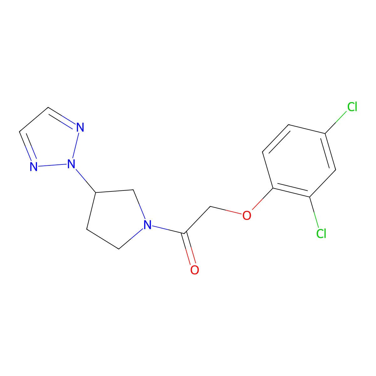 1-(3-(2H-1,2,3-triazol-2-yl)pyrrolidin-1-yl)-2-(2,4-dichlorophenoxy)ethanone molecular structure, CAS 2034269-54-8