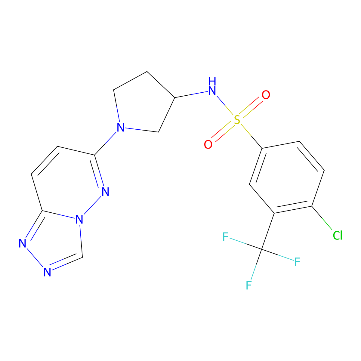 N-(1-([1,2,4]triazolo[4,3-b]pyridazin-6-yl)pyrrolidin-3-yl)-4-chloro-3-(trifluoromethyl)benzenesulfonamide molecular structure, CAS 2034269-55-9