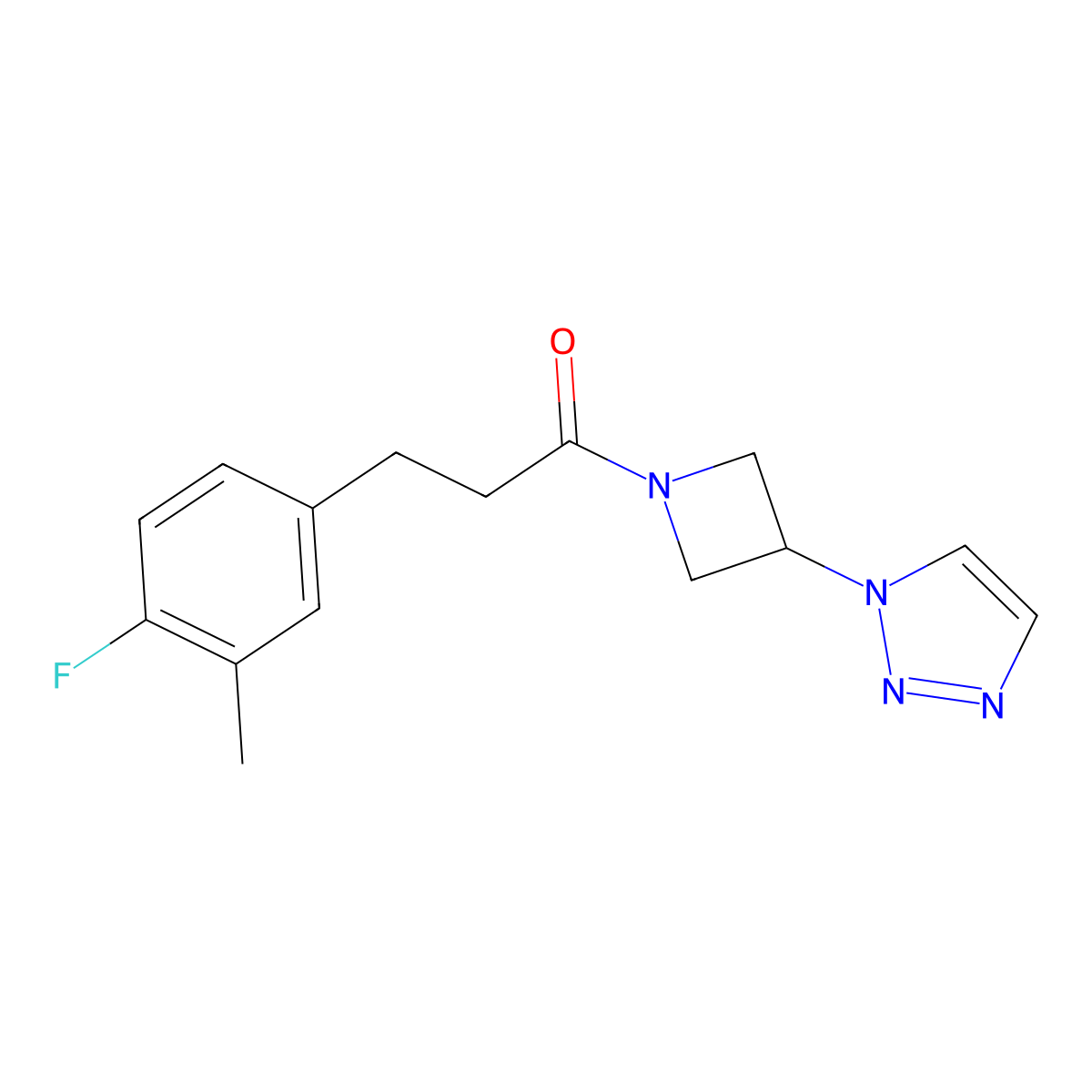 1-(3-(1H-1,2,3-triazol-1-yl)azetidin-1-yl)-3-(4-fluoro-3-methylphenyl)propan-1-one molecular structure, CAS 2034269-60-6
