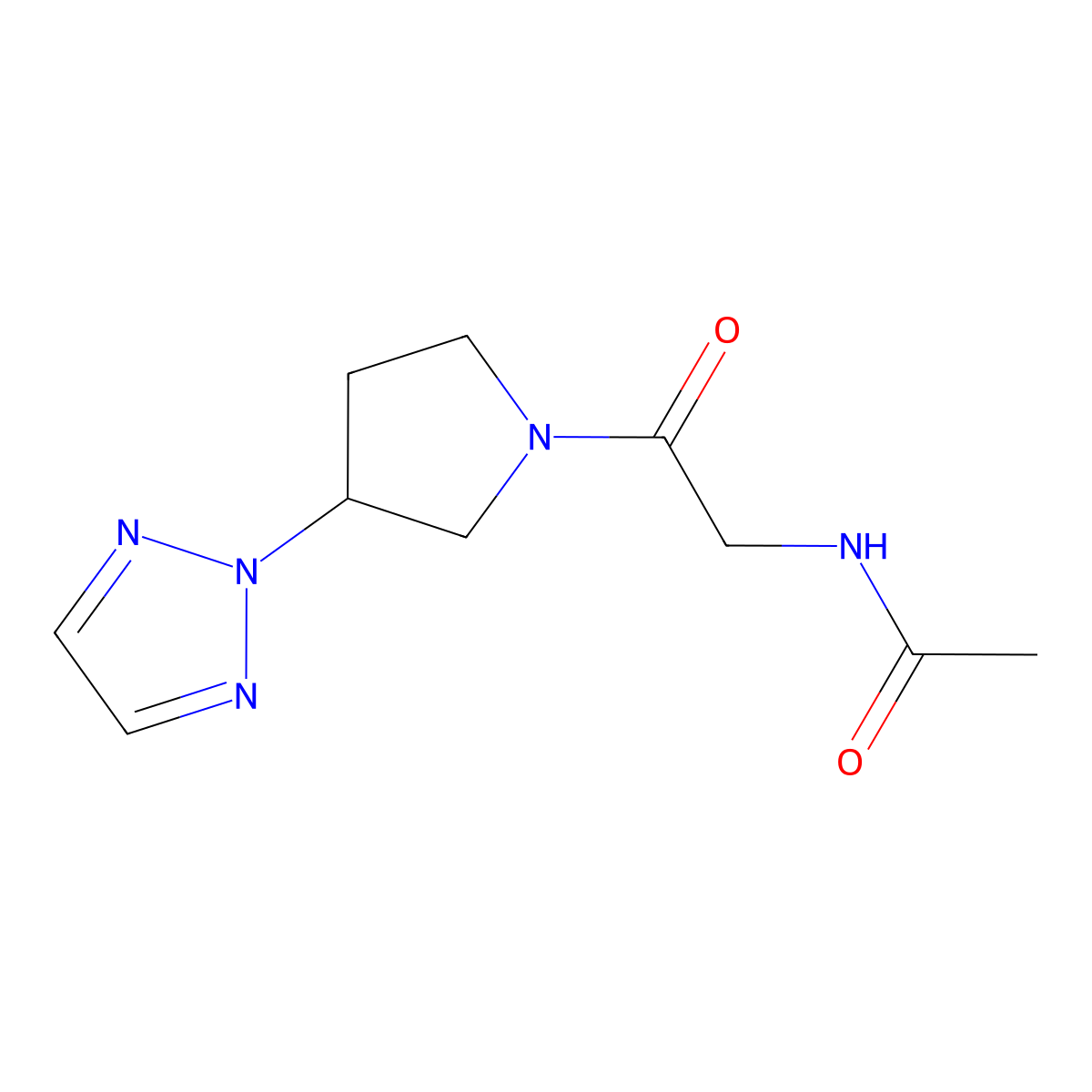 N-(2-(3-(2H-1,2,3-triazol-2-yl)pyrrolidin-1-yl)-2-oxoethyl)acetamide molecular structure, CAS 2034269-61-7