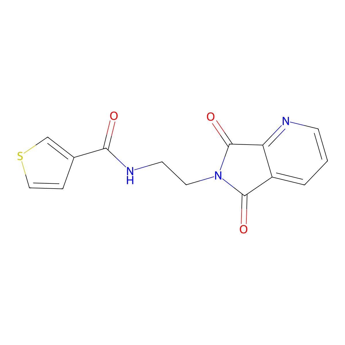 N-(2-(5,7-dioxo-5H-pyrrolo[3,4-b]pyridin-6(7H)-yl)ethyl)thiophene-3-carboxamide molecular structure, CAS 2034269-63-9