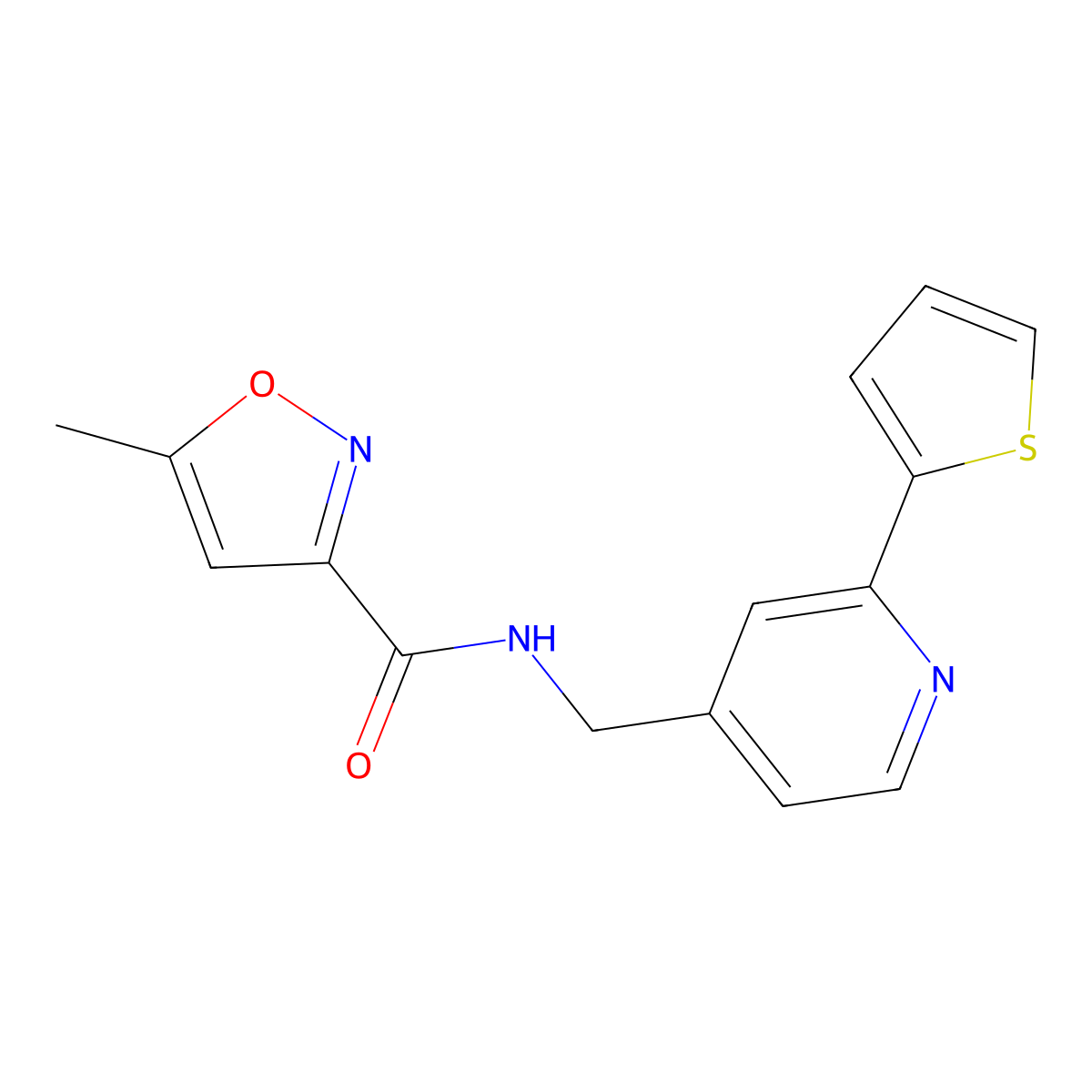 5-methyl-N-((2-(thiophen-2-yl)pyridin-4-yl)methyl)isoxazole-3-carboxamide molecular structure, CAS 2034269-67-3