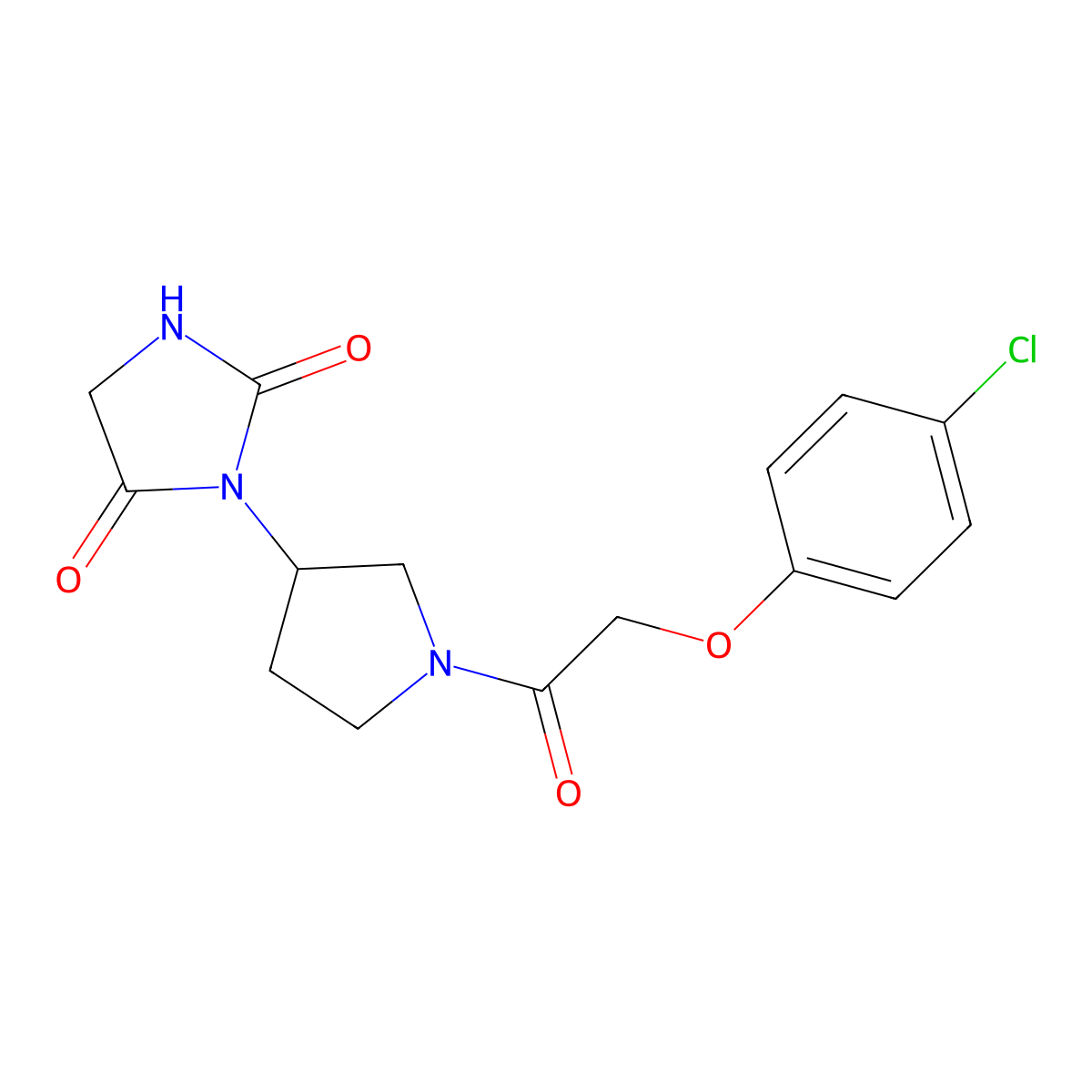 3-{1-[2-(4-Chlorophenoxy)acetyl]pyrrolidin-3-yl}imidazolidine-2,4-dione molecular structure, CAS 2034269-69-5