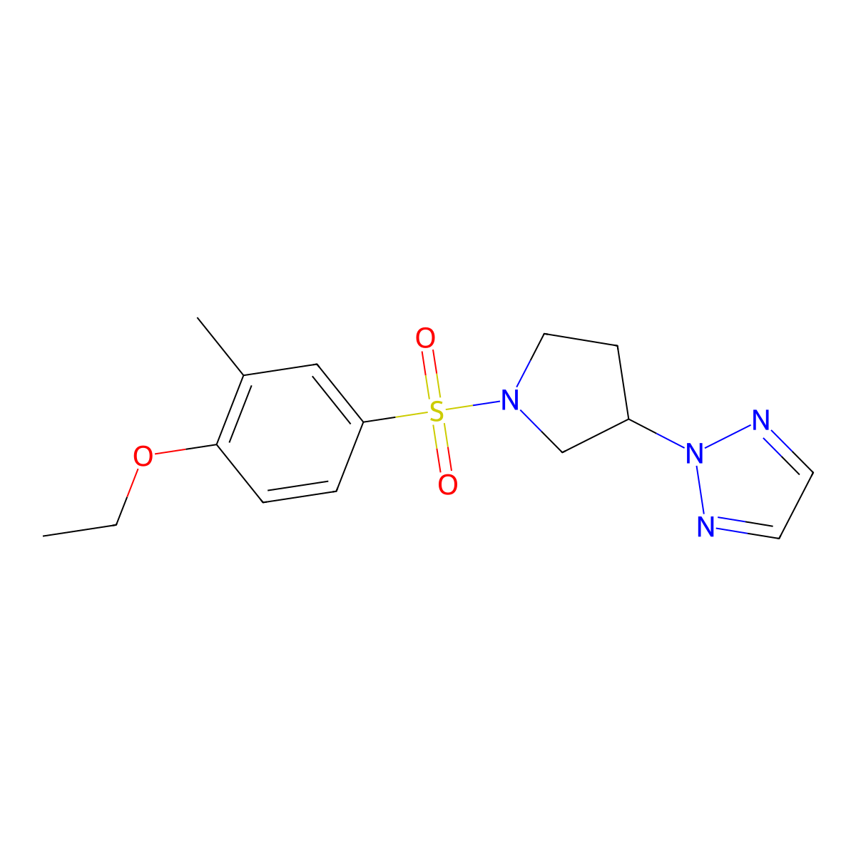 2-(1-((4-ethoxy-3-methylphenyl)sulfonyl)pyrrolidin-3-yl)-2H-1,2,3-triazole molecular structure, CAS 2034269-70-8