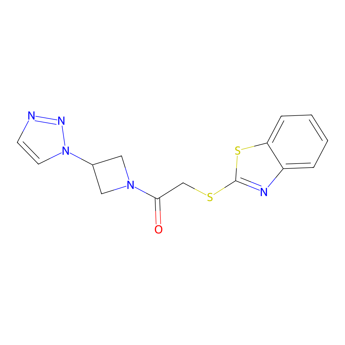 1-(3-(1H-1,2,3-triazol-1-yl)azetidin-1-yl)-2-(benzo[d]thiazol-2-ylthio)ethanone molecular structure, CAS 2034269-75-3