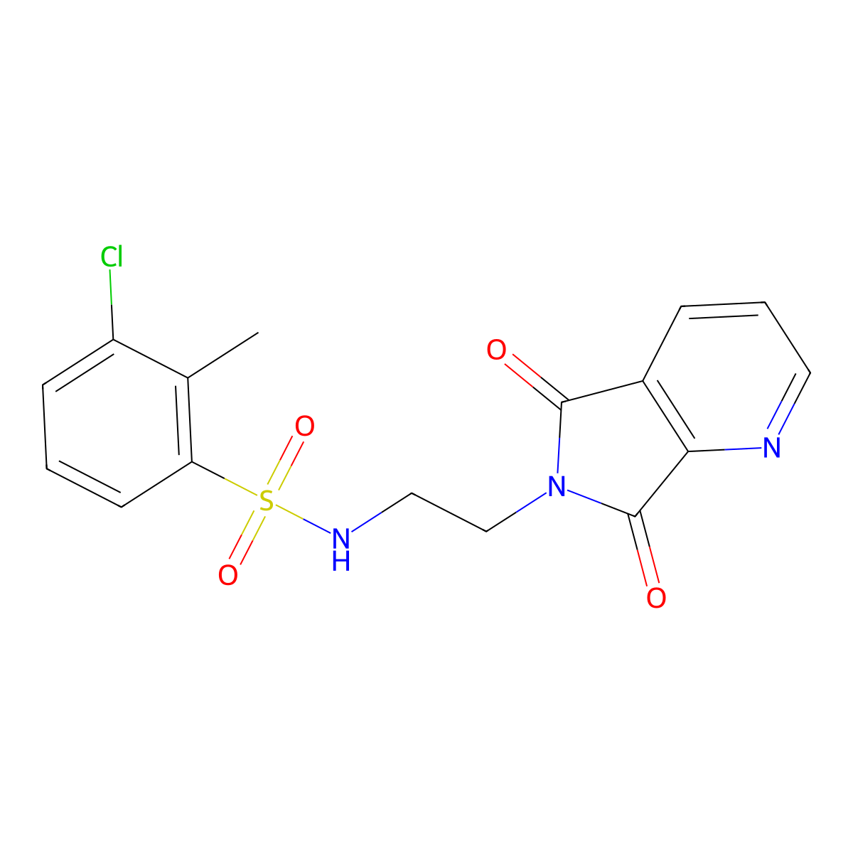 3-chloro-N-(2-(5,7-dioxo-5H-pyrrolo[3,4-b]pyridin-6(7H)-yl)ethyl)-2-methylbenzenesulfonamide molecular structure, CAS 2034269-82-2