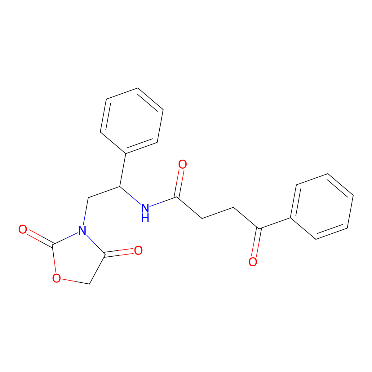 N-(2-(2,4-dioxooxazolidin-3-yl)-1-phenylethyl)-4-oxo-4-phenylbutanamide molecular structure, CAS 2034270-13-6