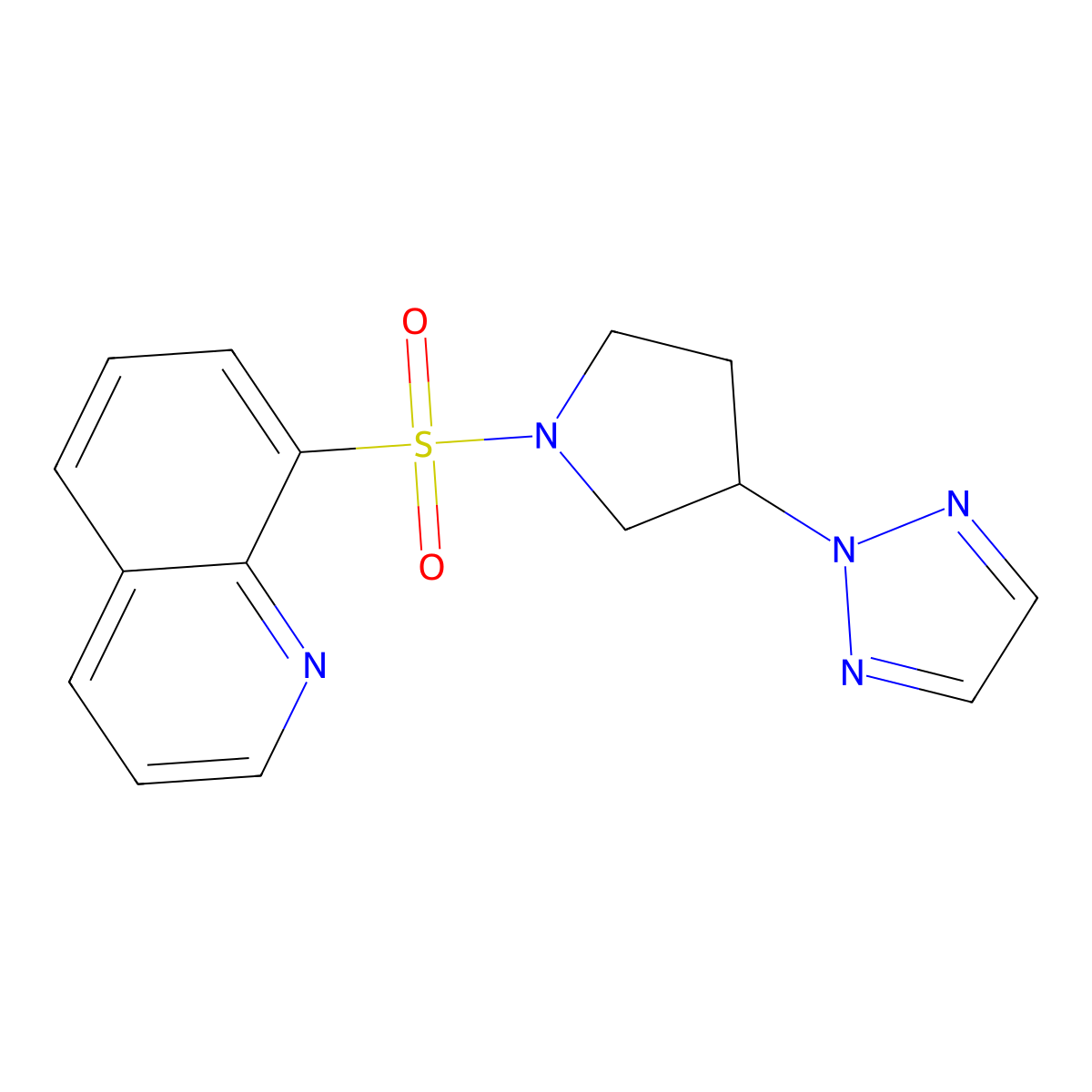 8-{[3-(2H-1,2,3-triazol-2-yl)pyrrolidin-1-yl]sulfonyl}quinoline molecular structure, CAS 2034270-21-6