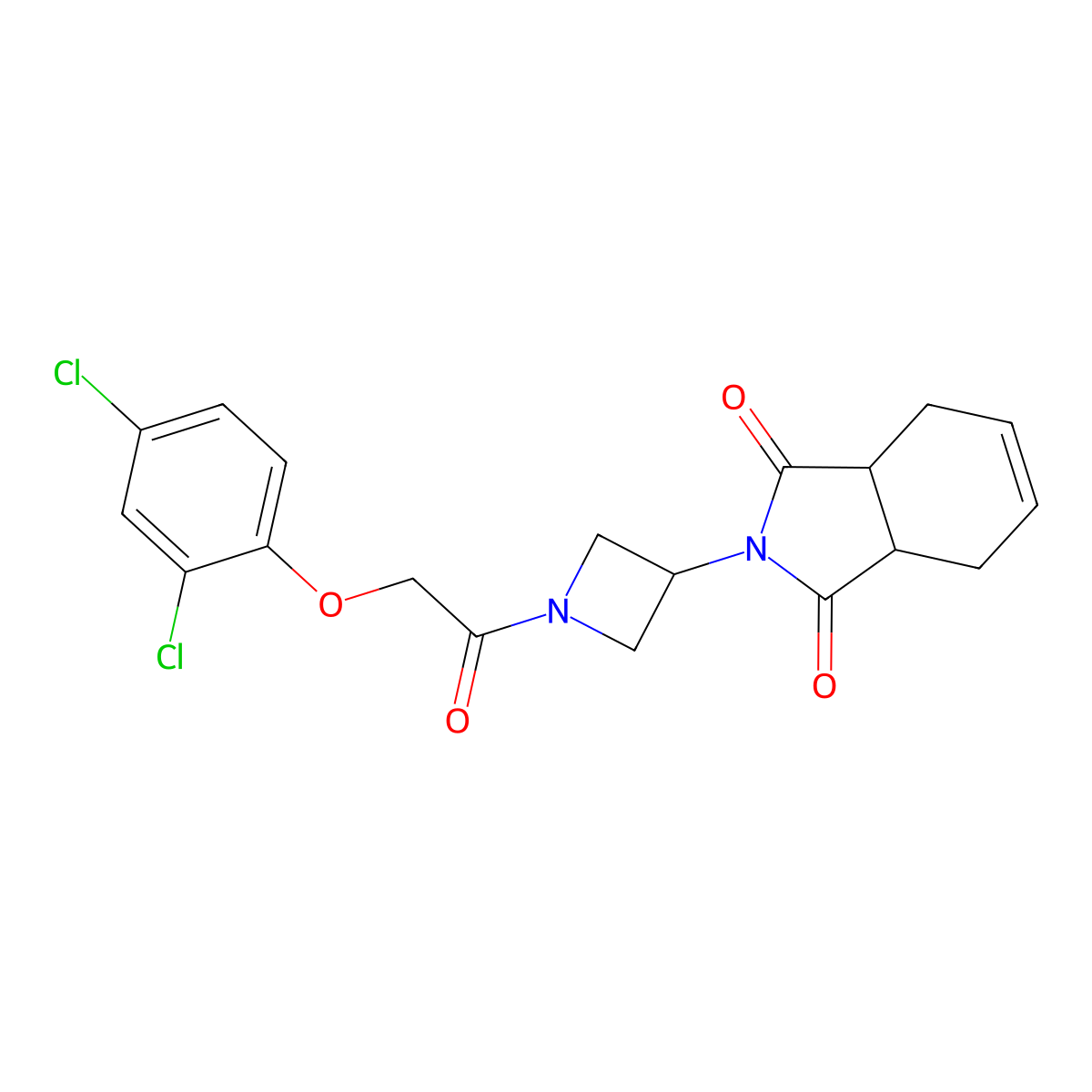 2-(1-(2-(2,4-dichlorophenoxy)acetyl)azetidin-3-yl)-3a,4,7,7a-tetrahydro-1H-isoindole-1,3(2H)-dione molecular structure, CAS 2034270-23-8