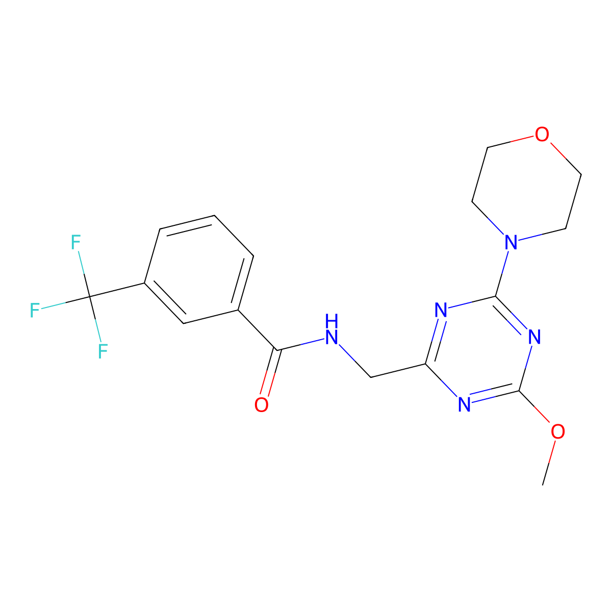 N-((4-methoxy-6-morpholino-1,3,5-triazin-2-yl)methyl)-3-(trifluoromethyl)benzamide molecular structure, CAS 2034270-26-1