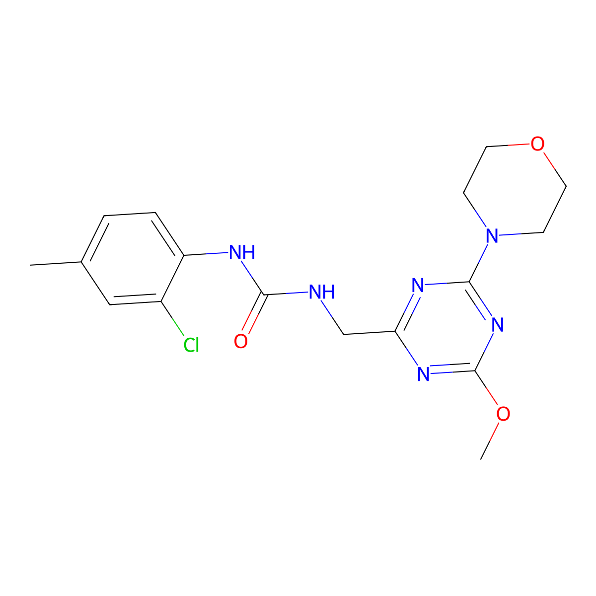 1-(2-Chloro-4-methylphenyl)-3-((4-methoxy-6-morpholino-1,3,5-triazin-2-yl)methyl)urea molecular structure, CAS 2034270-42-1