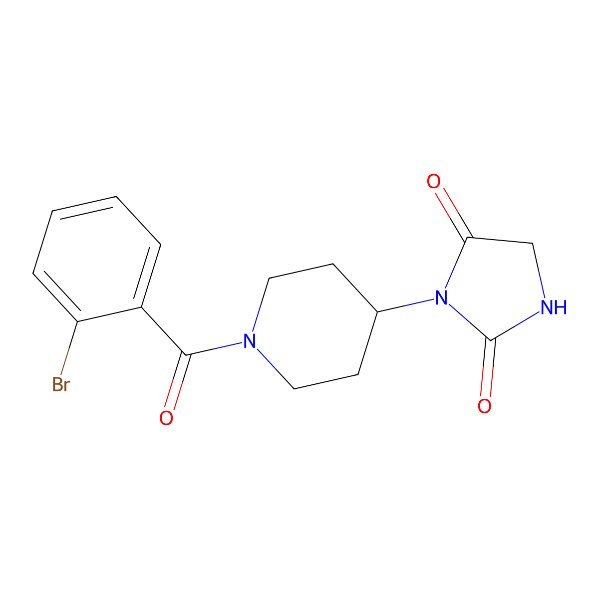 3-[1-(2-Bromobenzoyl)piperidin-4-yl]imidazolidine-2,4-dione molecular structure, CAS 2034270-43-2