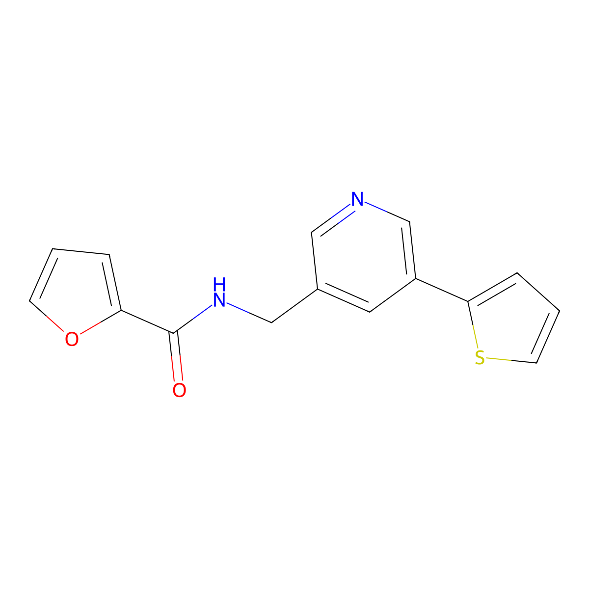 N-((5-(thiophen-2-yl)pyridin-3-yl)methyl)furan-2-carboxamide molecular structure, CAS 2034270-45-4