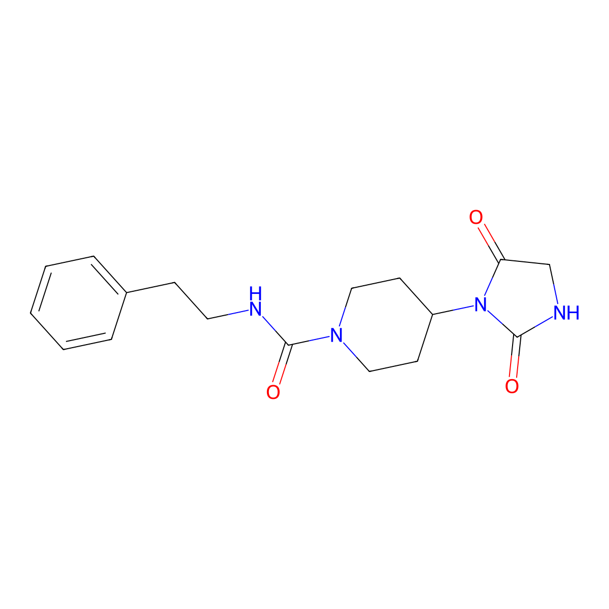 4-(2,5-dioxoimidazolidin-1-yl)-N-phenethylpiperidine-1-carboxamide molecular structure, CAS 2034270-46-5