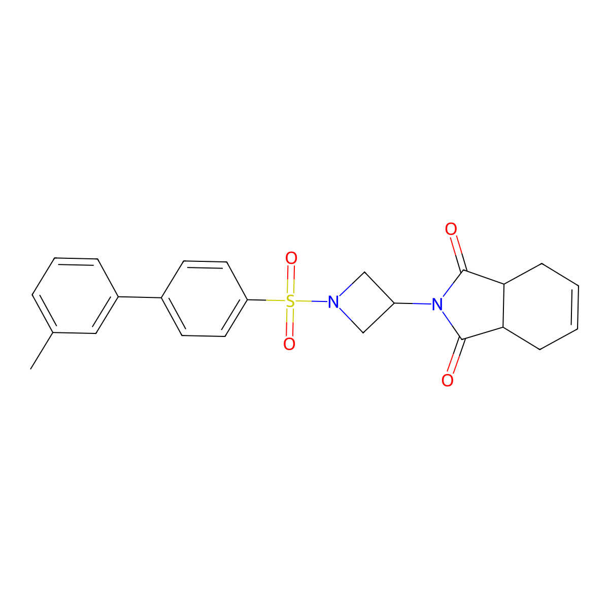 2-(1-((3'-methyl-[1,1'-biphenyl]-4-yl)sulfonyl)azetidin-3-yl)-3a,4,7,7a-tetrahydro-1H-isoindole-1,3(2H)-dione molecular structure, CAS 2034270-49-8