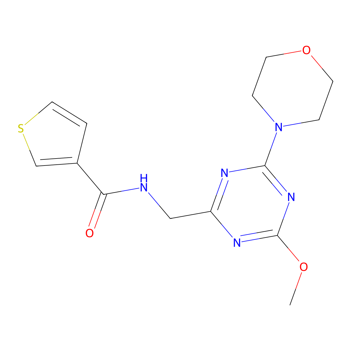 N-((4-methoxy-6-morpholino-1,3,5-triazin-2-yl)methyl)thiophene-3-carboxamide molecular structure, CAS 2034270-52-3