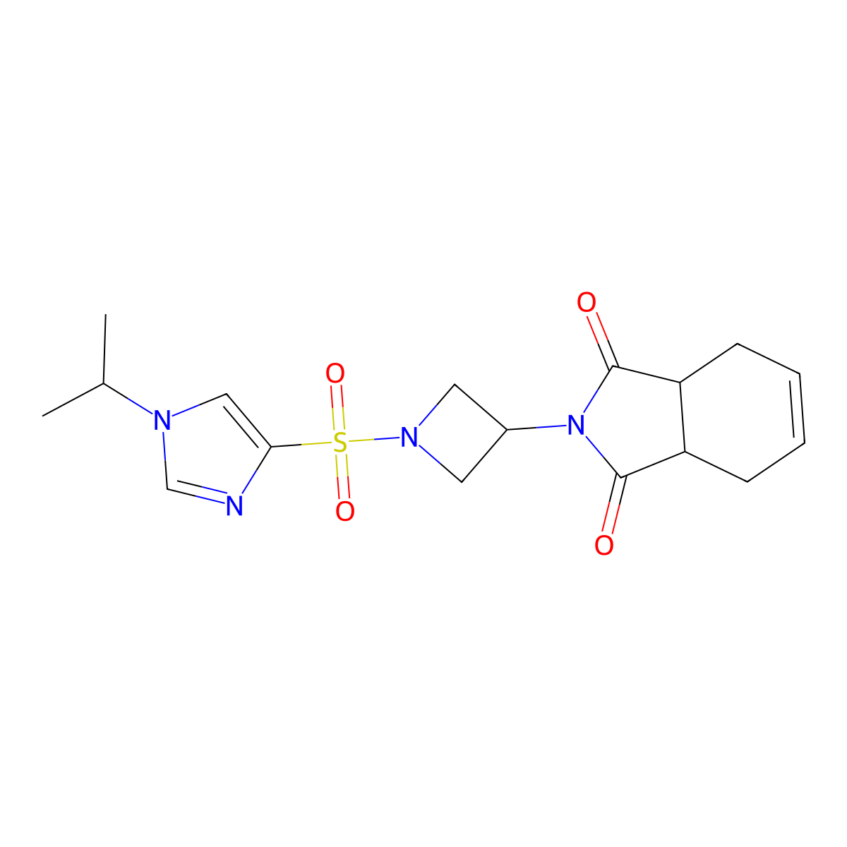 2-(1-((1-isopropyl-1H-imidazol-4-yl)sulfonyl)azetidin-3-yl)-3a,4,7,7a-tetrahydro-1H-isoindole-1,3(2H)-dione molecular structure, CAS 2034270-54-5