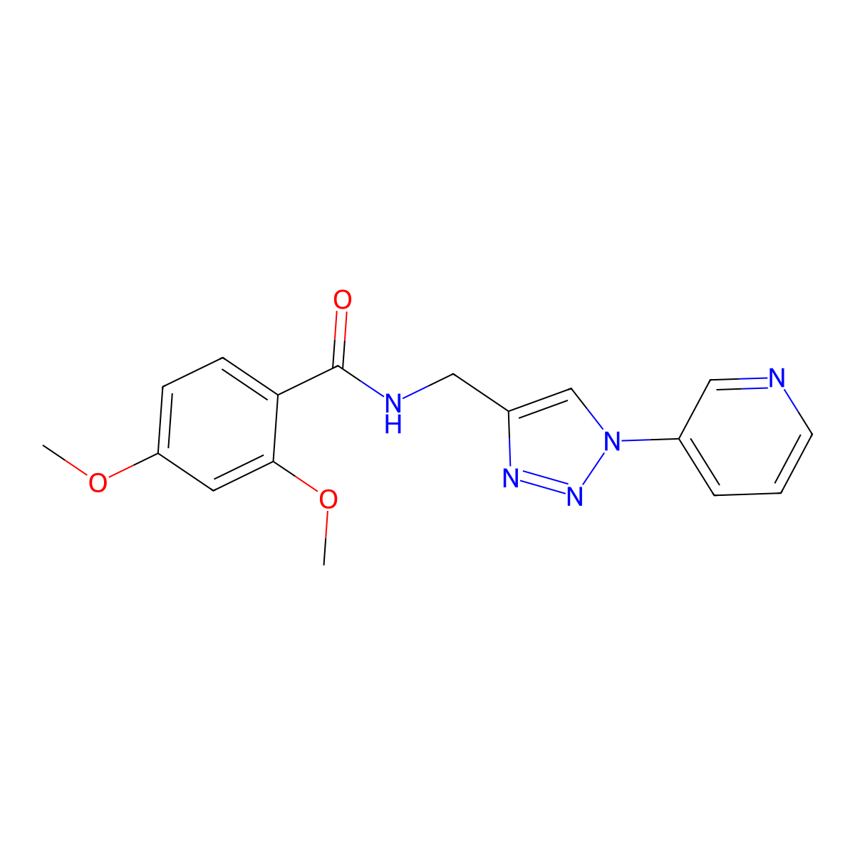 2,4-dimethoxy-N-{[1-(pyridin-3-yl)-1H-1,2,3-triazol-4-yl]methyl}benzamide molecular structure, CAS 2034270-56-7