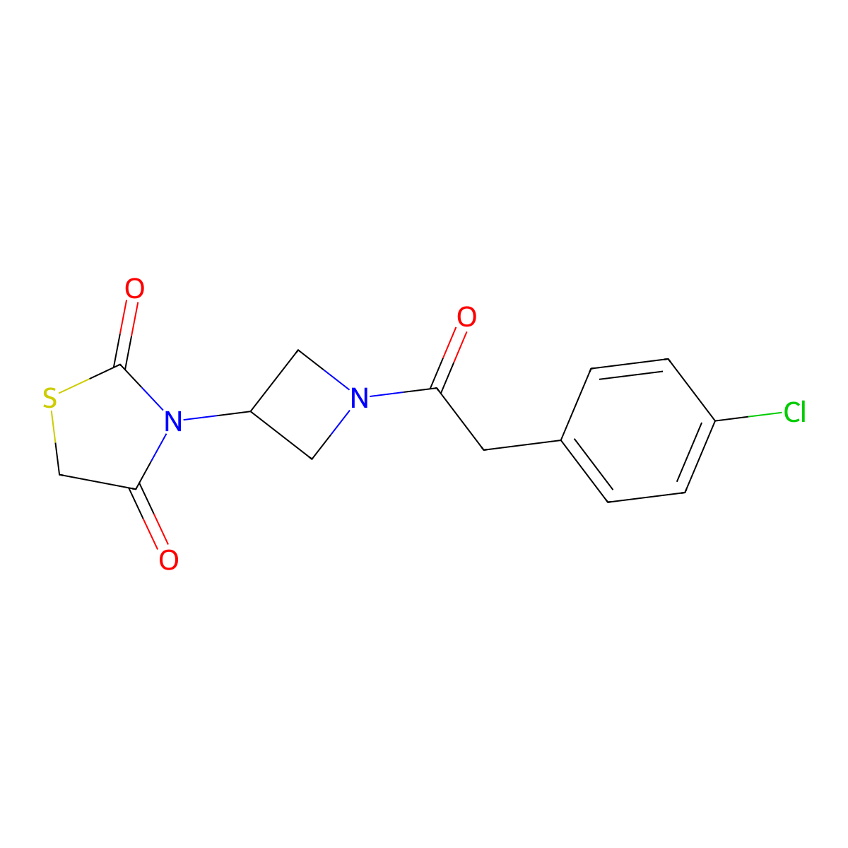 3-(1-(2-(4-Chlorophenyl)acetyl)azetidin-3-yl)thiazolidine-2,4-dione molecular structure, CAS 2034270-58-9