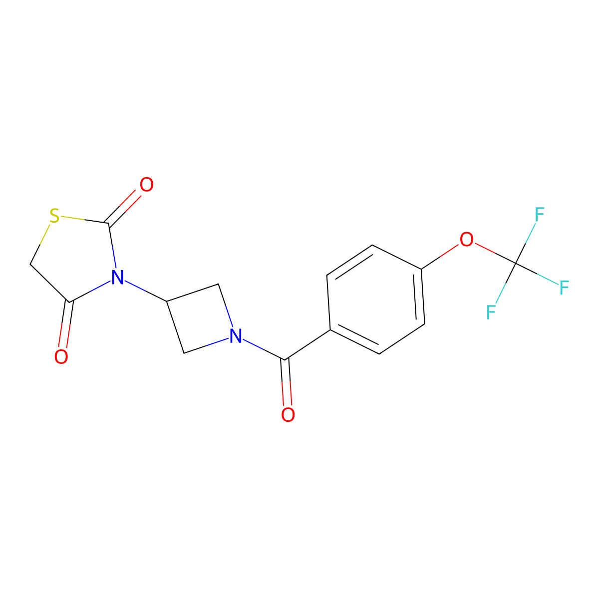 3-(1-(4-(Trifluoromethoxy)benzoyl)azetidin-3-yl)thiazolidine-2,4-dione molecular structure, CAS 2034270-61-4
