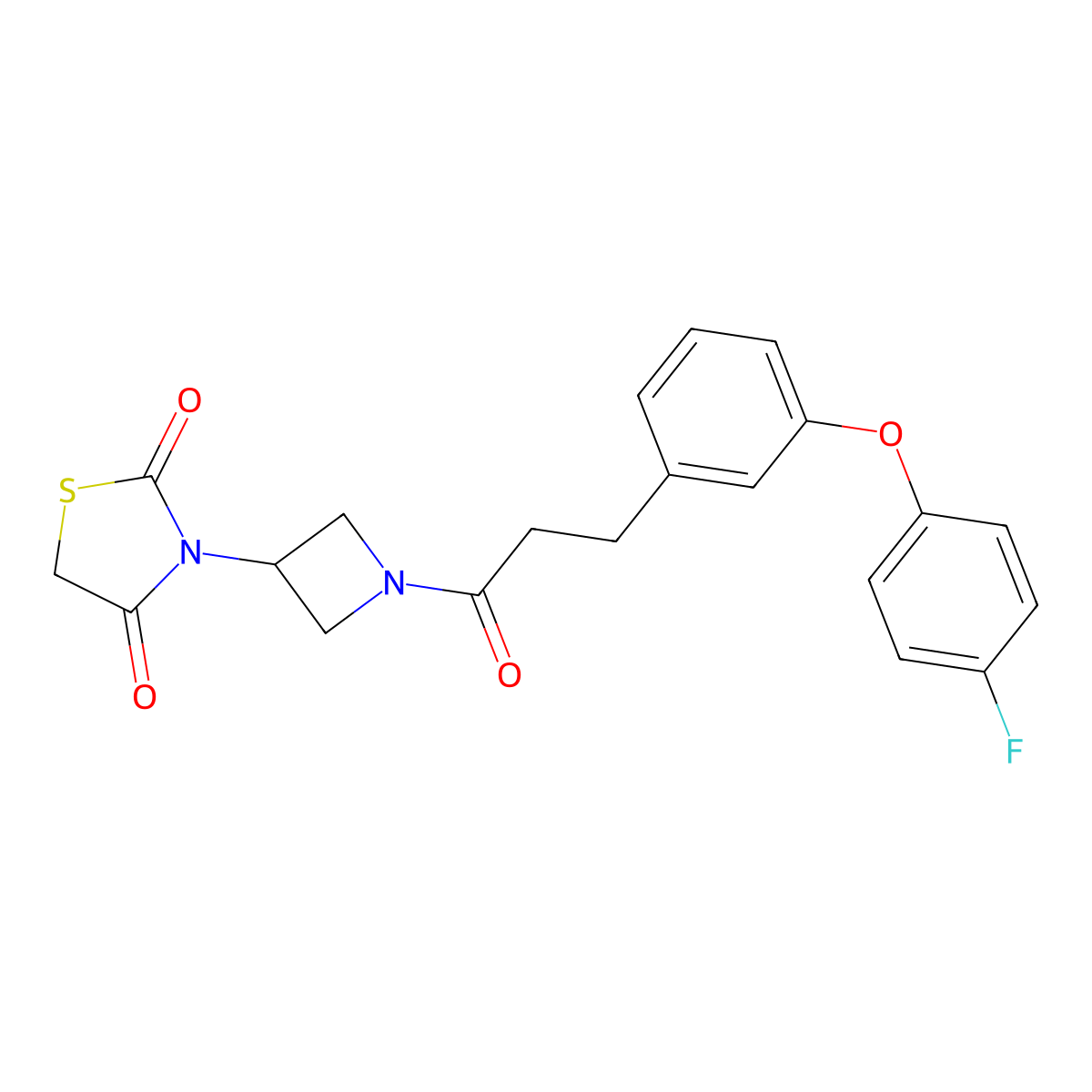 3-(1-(3-(3-(4-Fluorophenoxy)phenyl)propanoyl)azetidin-3-yl)thiazolidine-2,4-dione molecular structure, CAS 2034270-64-7