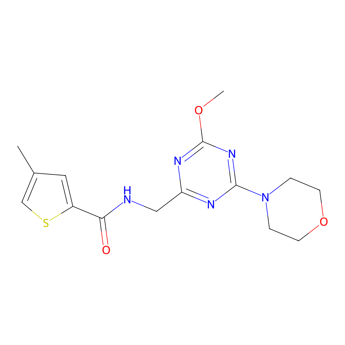 N-((4-methoxy-6-morpholino-1,3,5-triazin-2-yl)methyl)-4-methylthiophene-2-carboxamide molecular structure, CAS 2034270-70-5