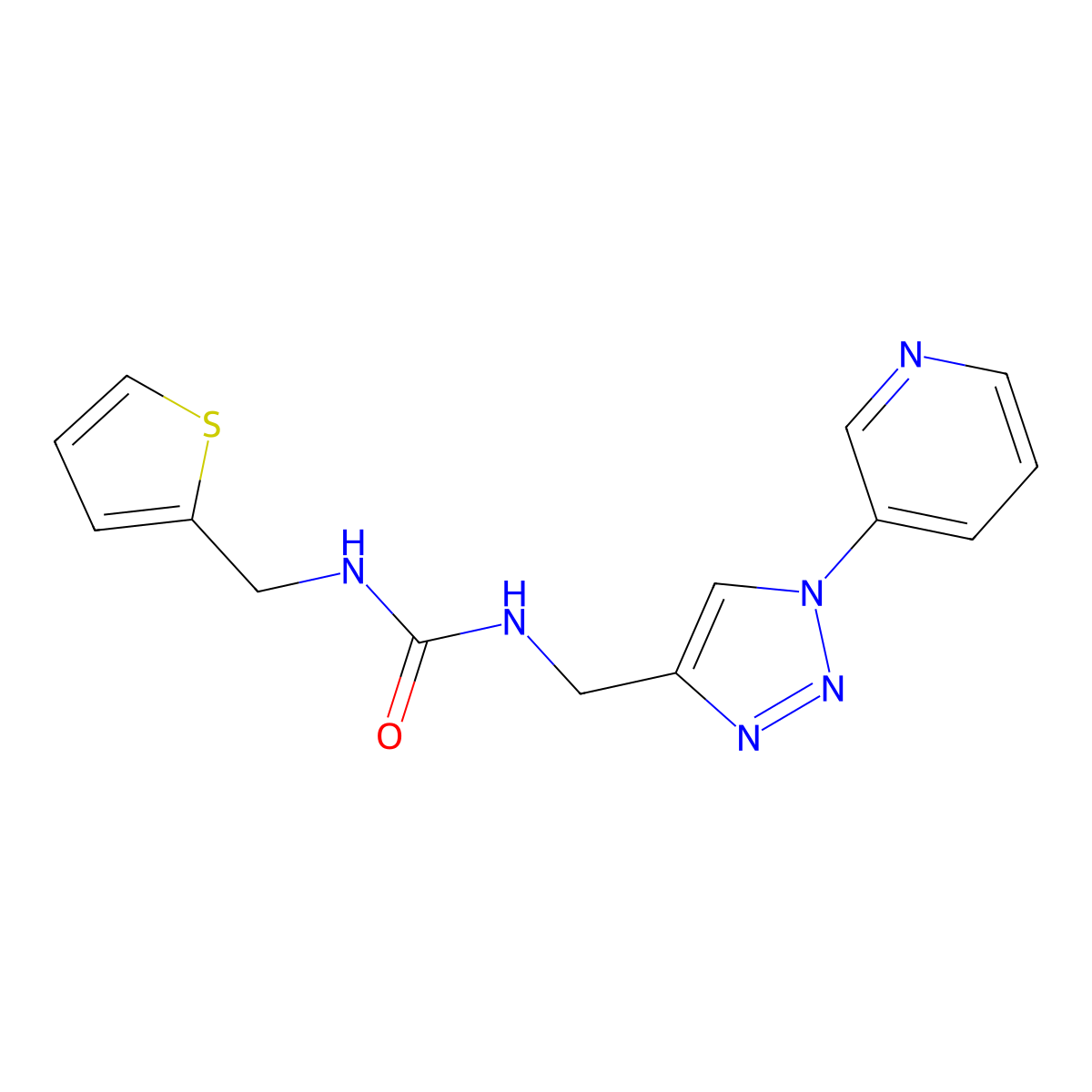 1-((1-(pyridin-3-yl)-1H-1,2,3-triazol-4-yl)methyl)-3-(thiophen-2-ylmethyl)urea molecular structure, CAS 2034270-76-1