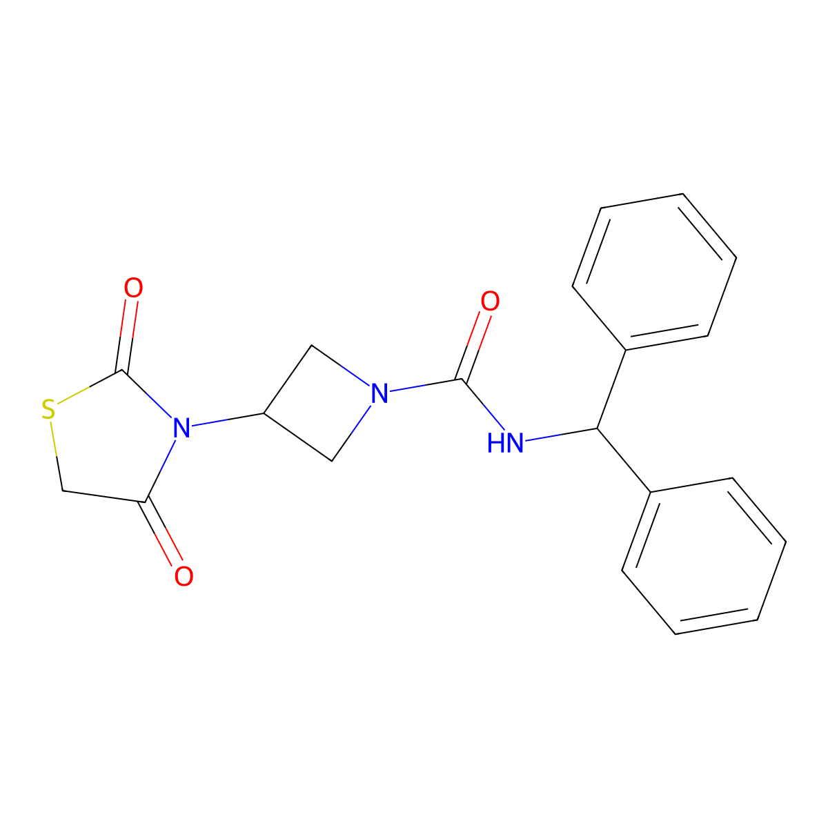 N-benzhydryl-3-(2,4-dioxothiazolidin-3-yl)azetidine-1-carboxamide molecular structure, CAS 2034270-78-3