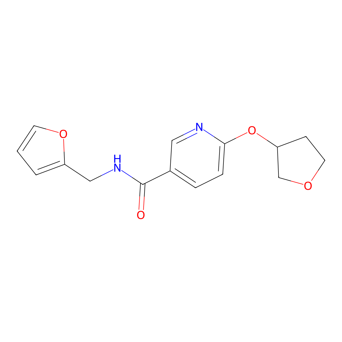 N-(furan-2-ylmethyl)-6-((tetrahydrofuran-3-yl)oxy)nicotinamide molecular structure, CAS 2034270-80-7