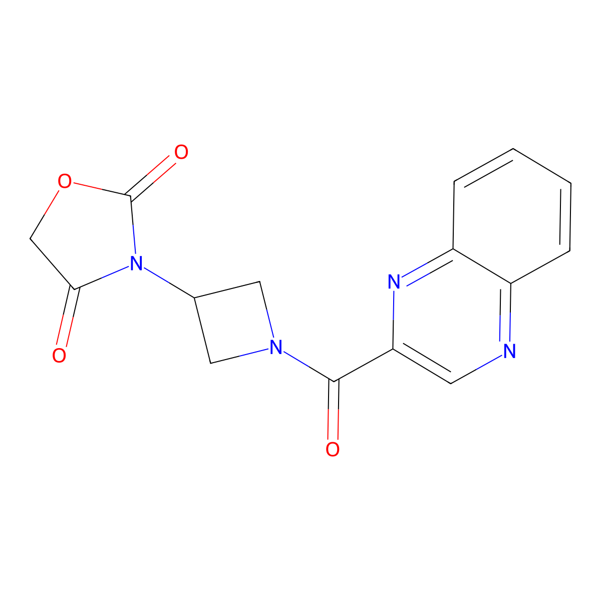 3-(1-(Quinoxaline-2-carbonyl)azetidin-3-yl)oxazolidine-2,4-dione molecular structure, CAS 2034270-83-0