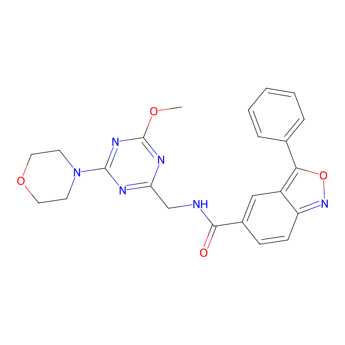N-((4-methoxy-6-morpholino-1,3,5-triazin-2-yl)methyl)-3-phenylbenzo[c]isoxazole-5-carboxamide molecular structure, CAS 2034270-88-5