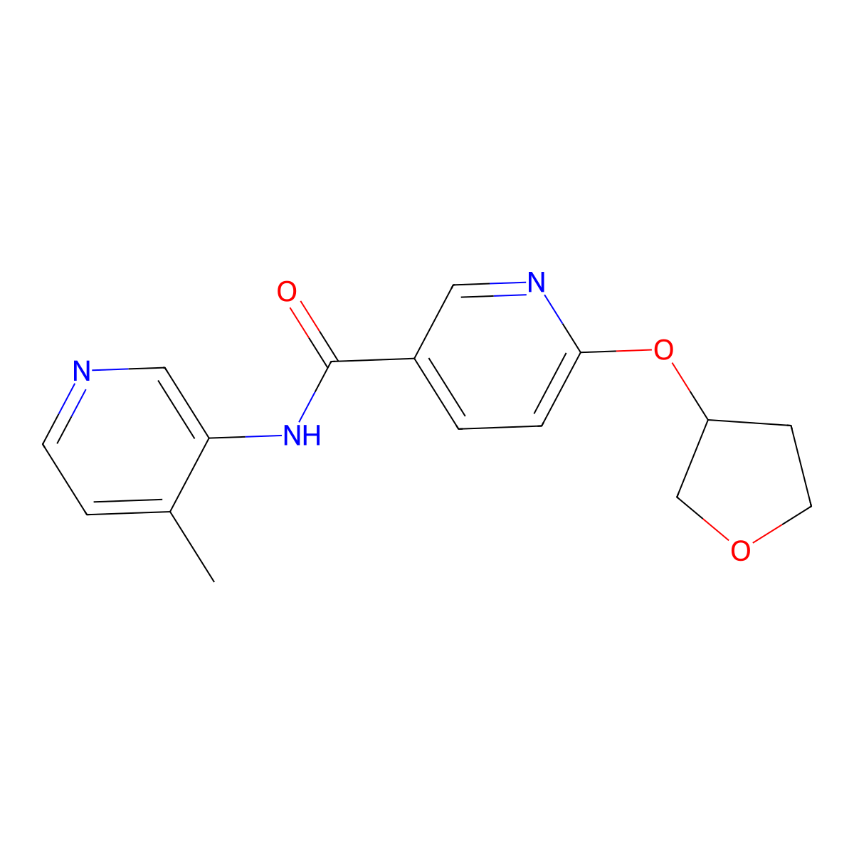 N-(4-methylpyridin-3-yl)-6-((tetrahydrofuran-3-yl)oxy)nicotinamide molecular structure, CAS 2034271-05-9
