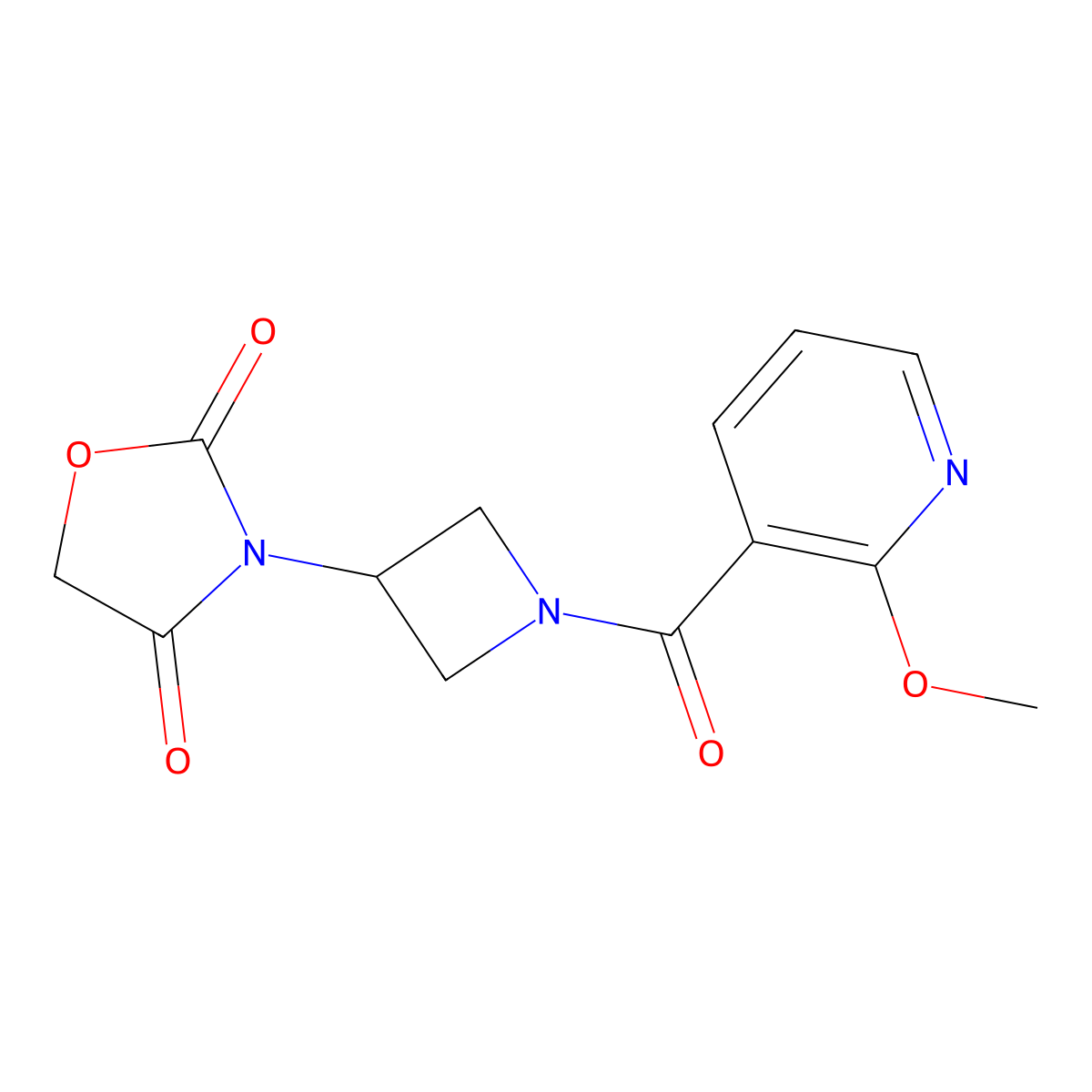 3-(1-(2-Methoxynicotinoyl)azetidin-3-yl)oxazolidine-2,4-dione molecular structure, CAS 2034271-06-0
