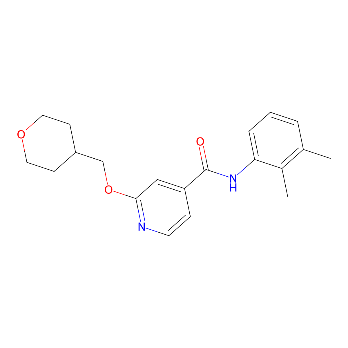 N-(2,3-dimethylphenyl)-2-((tetrahydro-2H-pyran-4-yl)methoxy)isonicotinamide molecular structure, CAS 2034271-17-3