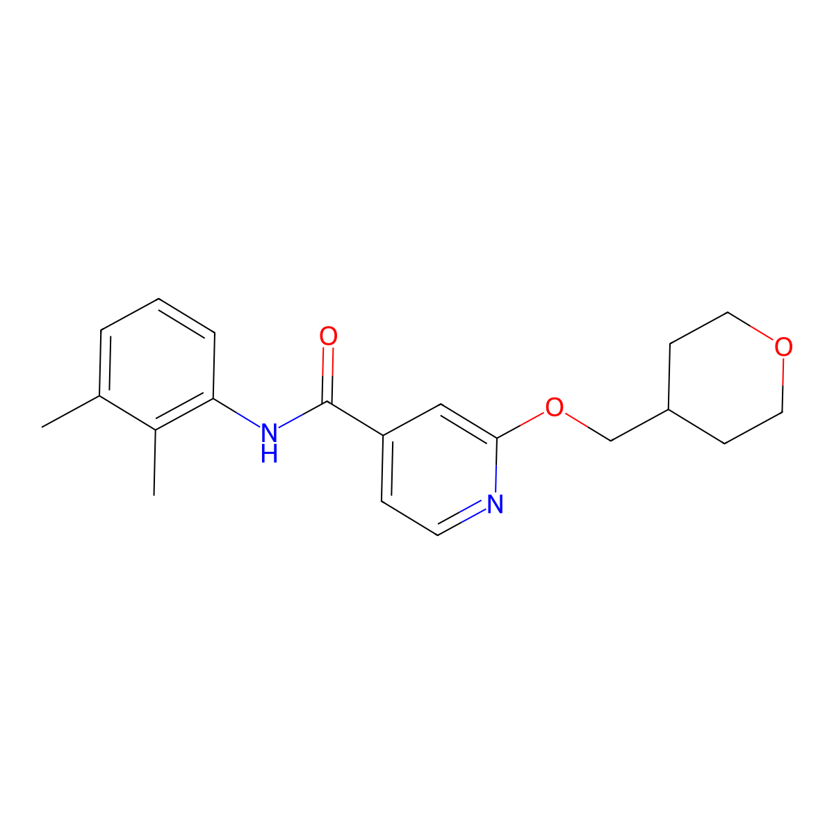 N-(2,3-dimethylphenyl)-2-((tetrahydro-2H-pyran-4-yl)methoxy)isonicotinamide molecular structure, CAS 2034271-17-3