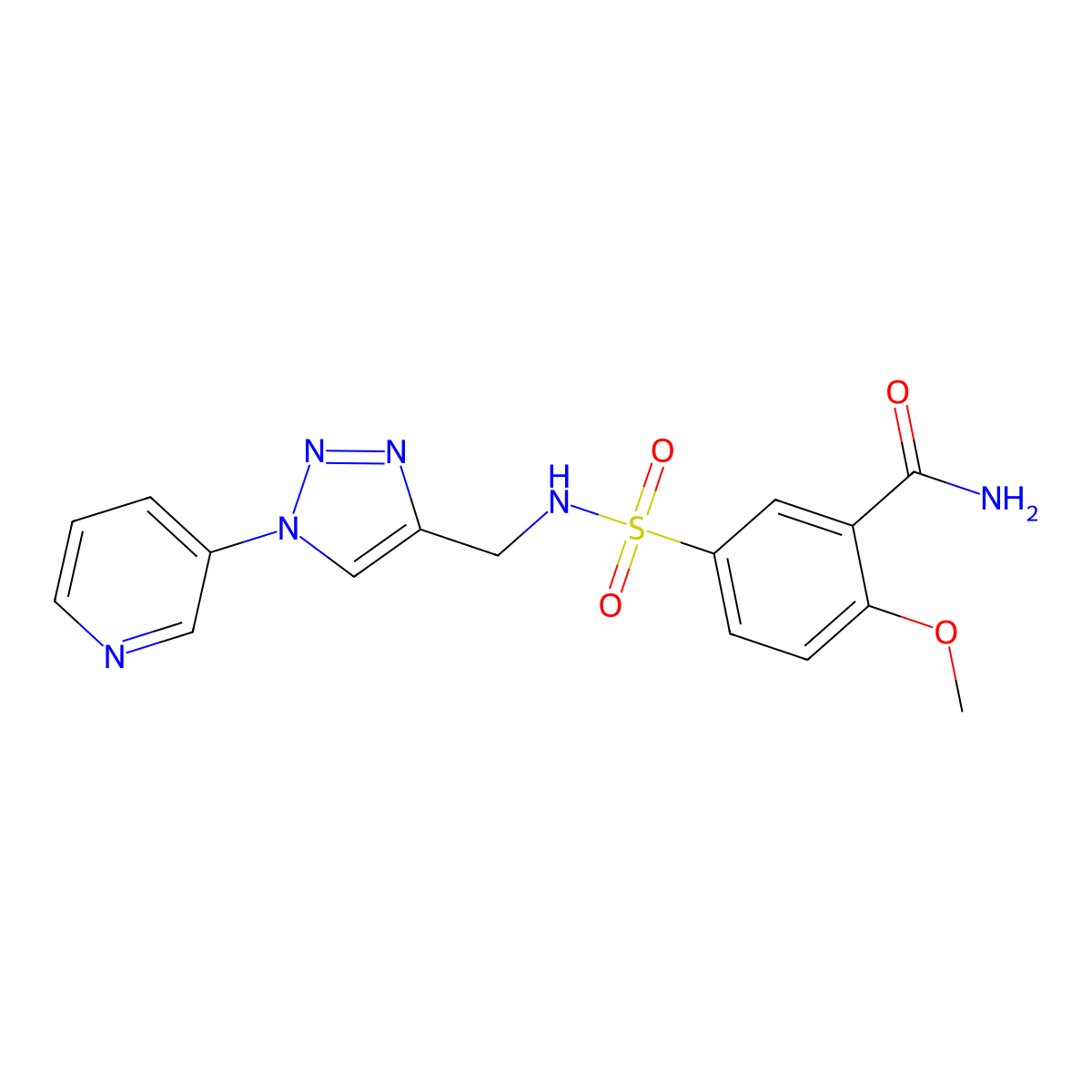 2-methoxy-5-(N-((1-(pyridin-3-yl)-1H-1,2,3-triazol-4-yl)methyl)sulfamoyl)benzamide molecular structure, CAS 2034271-19-5