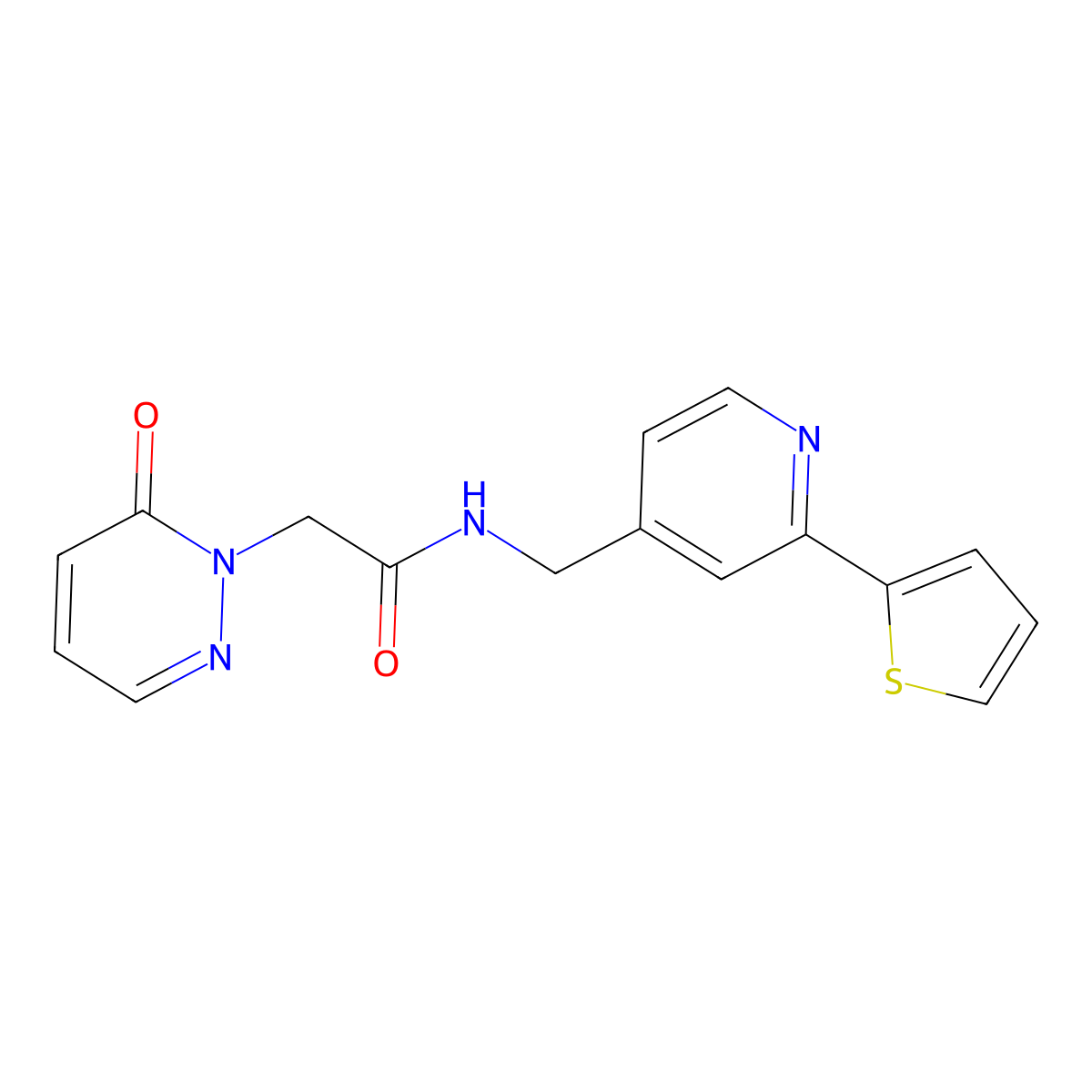 2-(6-oxopyridazin-1(6H)-yl)-N-((2-(thiophen-2-yl)pyridin-4-yl)methyl)acetamide molecular structure, CAS 2034271-20-8