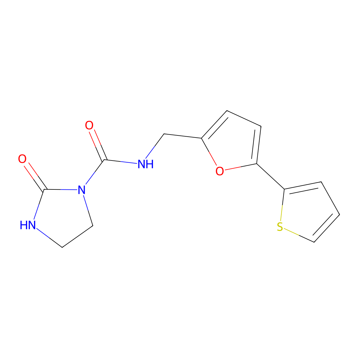 2-oxo-N-{[5-(thiophen-2-yl)furan-2-yl]methyl}imidazolidine-1-carboxamide molecular structure, CAS 2034271-23-1